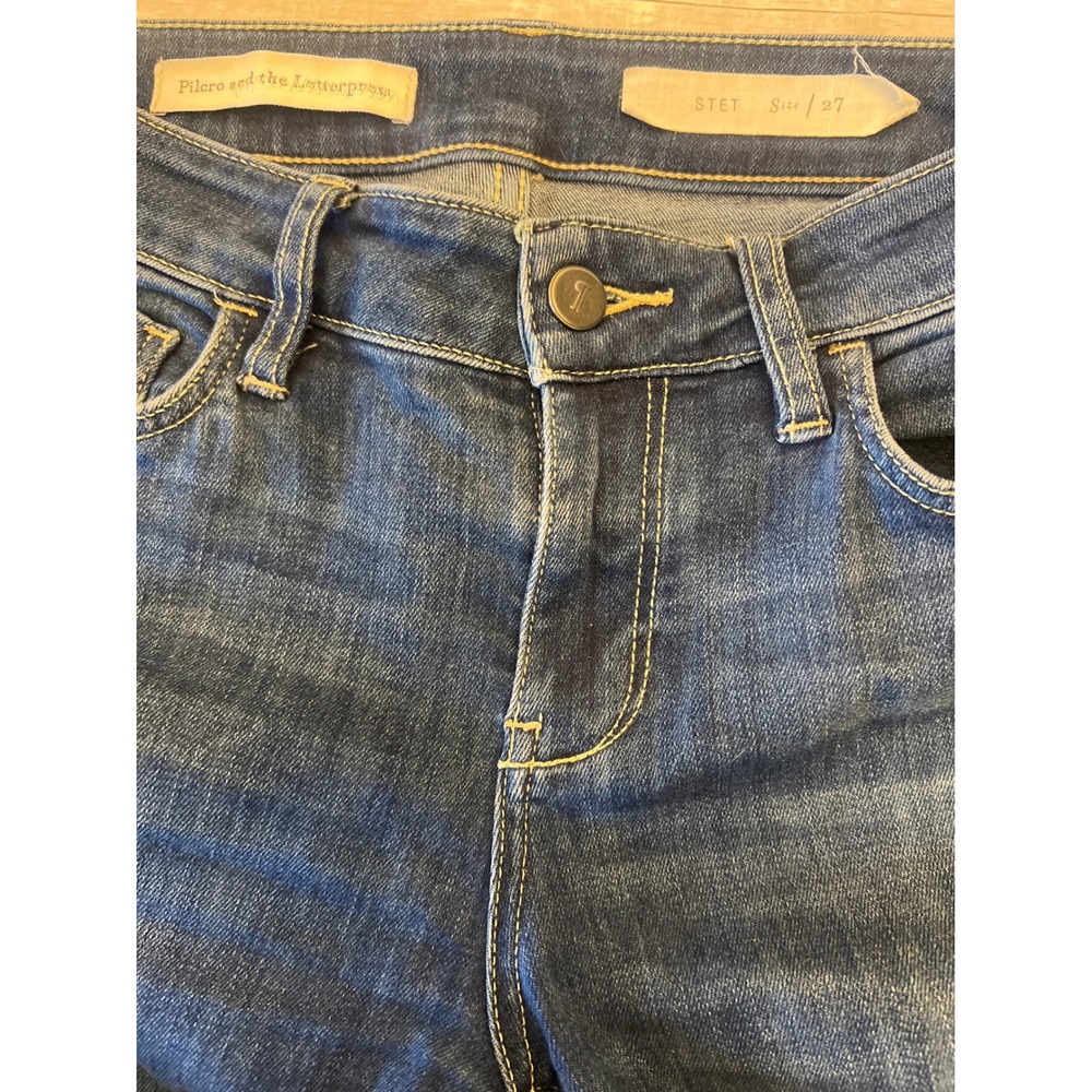 Pilcro and the Letterpress STET Women's Dark Wash‎ Denim Jeans Size 27 Split Hem